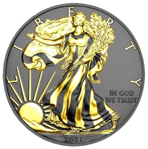 2021 USA 1$ Liberty Eagle - Gold Black Empire