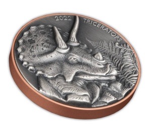 2022 Vanuatu 10 Vatu Triceratops Bi Metal Dinosaurs