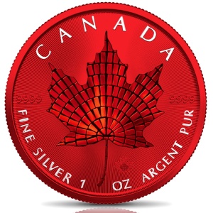 2021 Canada 5$ Maple Leaf Mosaic Space Red
