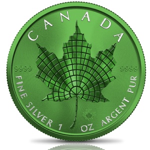 2021 Canada 5$ Maple Leaf Mosaic Space Green