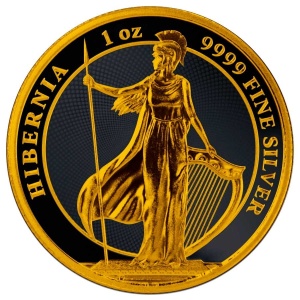 2022 Tokelau 2$ Hibernia Black Platinum 24k Gold Gilded