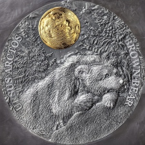 2023 Niue 5$ Wildlife in the Moonlight - Brown Bear