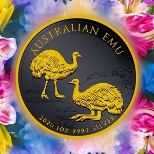 2020 Australia 1$ Emu Black  Platinum