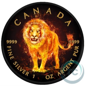 2018 Canada 5$ Maple Leaf - Burning Animals Lion