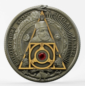 2021 Niue Island 2$ Golden Philosopher's Stone - Nicolas Flamel