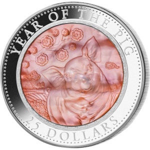 2019 Cook Islands 25$ Mother of Pearl - Year of the Pig